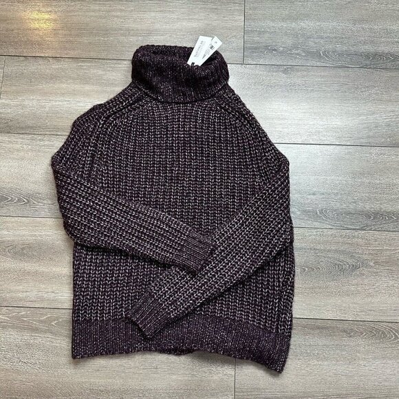 Dynamite Womens Long Sleeves Turtleneck Stitch Sweater Purple Cotton Size Small - Picture 2 of 6